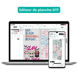 Éditeur DTF en ligne – création de planche A4 A3 mètre pour objets